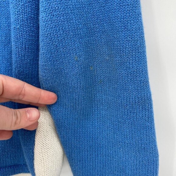 Cristal Kobe Ugly Christmas Tree Sweater Cardigan S Vintage Blue Embroidered - Picture 3 of 6